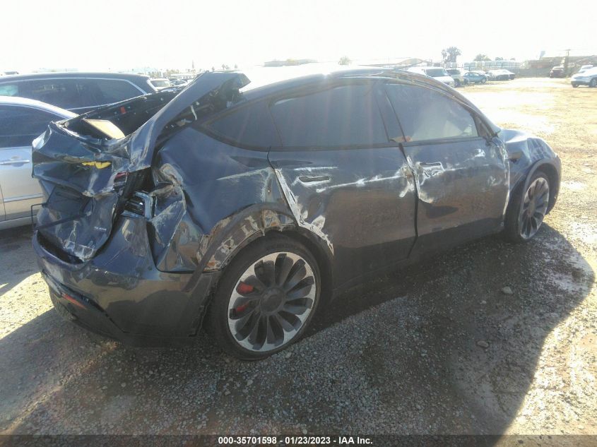 2022 TESLA MODEL Y PERFORMANCE VIN: 7SAYGDEF8NF543434