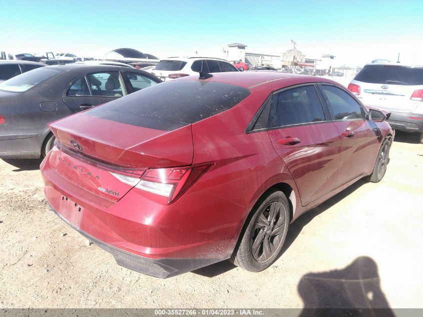 2021 HYUNDAI ELANTRA HYBRID BLUE VIN: KMHLM4AJ9MU005014