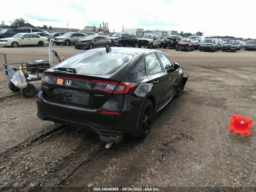 2022 HONDA CIVIC HATCHBACK SPORT VIN: 19XFL2H85NE007774