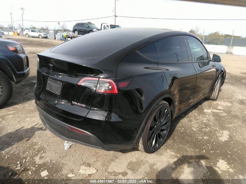 2022 TESLA MODEL Y PERFORMANCE VIN: 7SAYGDEF2NF518156