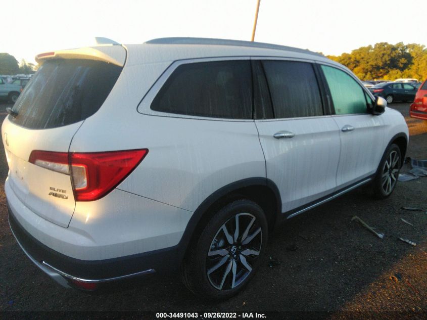 2022 HONDA PILOT ELITE VIN: 5FNYF6H08NB051165