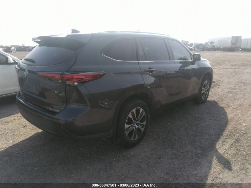 2022 TOYOTA HIGHLANDER XLE VIN: 5TDGZRBH7NS567418