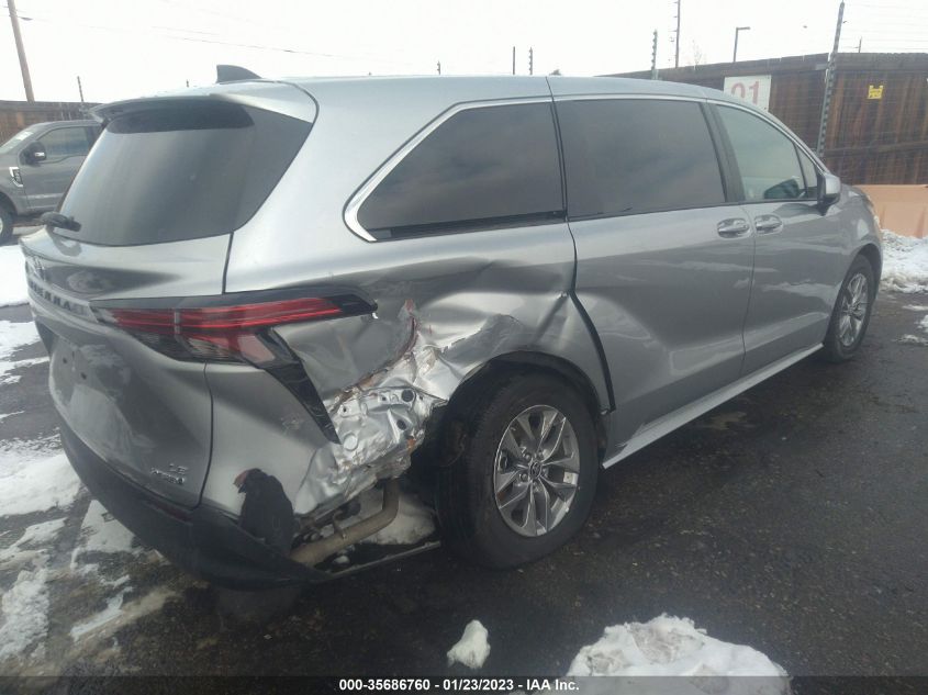 2022 TOYOTA SIENNA LE VIN: 5TDKRKEC1NS117166