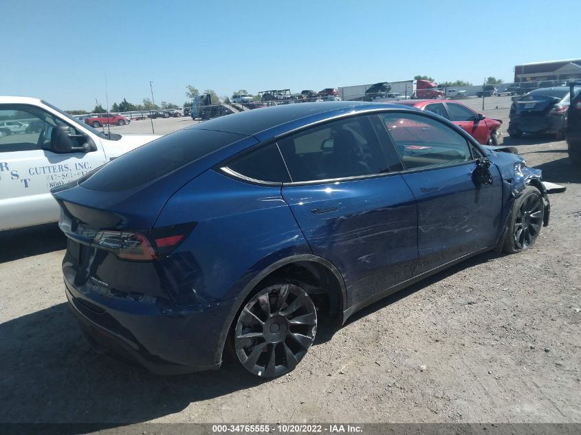 2022 TESLA MODEL Y LONG RANGE VIN: 7SAYGAEE9NF400739