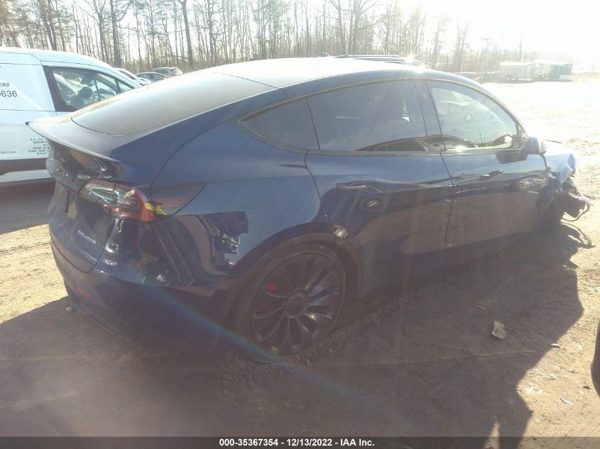 2022 TESLA MODEL Y PERFORMANCE VIN: 7SAYGDEF4NF464598