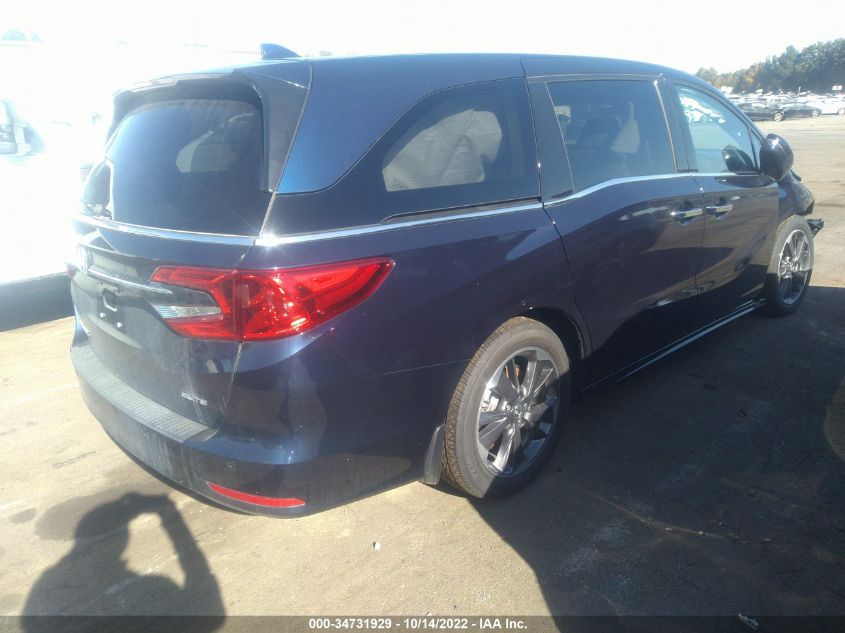 2022 HONDA ODYSSEY ELITE VIN: 5FNRL6H91NB048460
