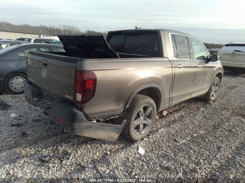 2022 HONDA RIDGELINE RTL-E VIN: 5FPYK3F73NB032508