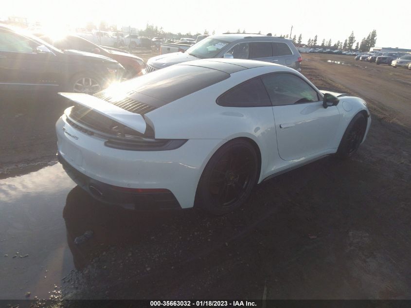 2022 PORSCHE 911 CARRERA VIN: WP0AB2A94NS221197