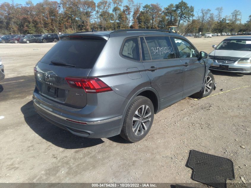 2022 VOLKSWAGEN TIGUAN S VIN: 3VV0B7AX8NM042906