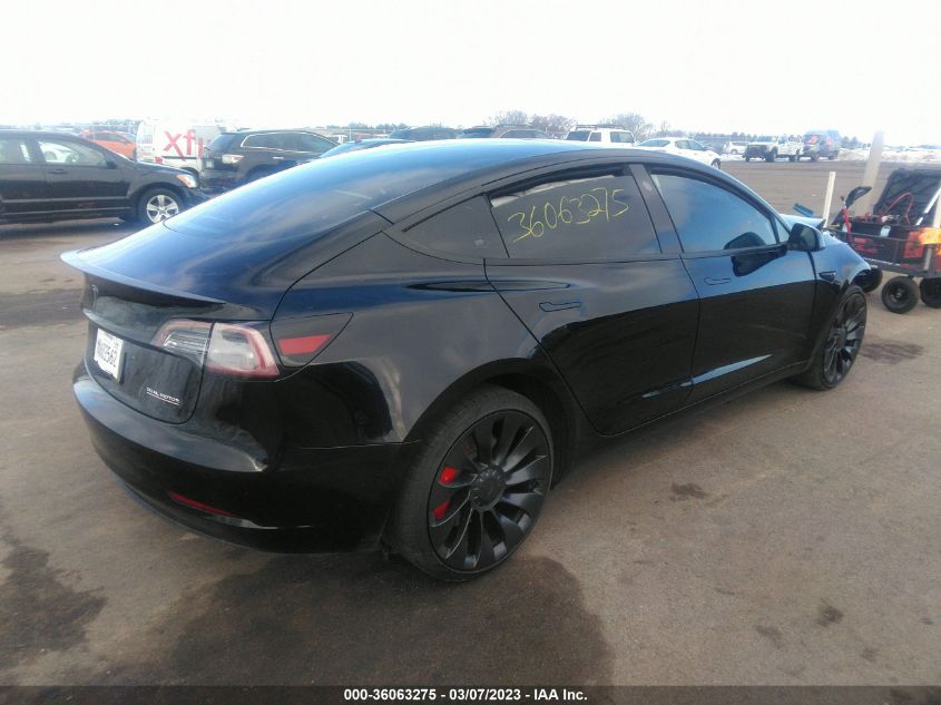 2023 TESLA MODEL 3 PERFORMANCE VIN: 5YJ3E1ECXPF383271