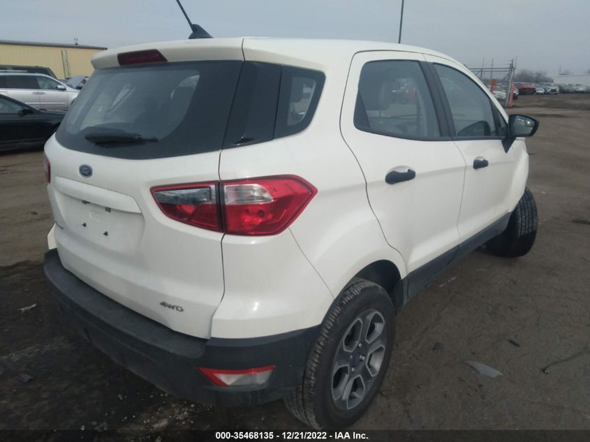 2022 FORD ECOSPORT S VIN: MAJ6S3FL6NC467474