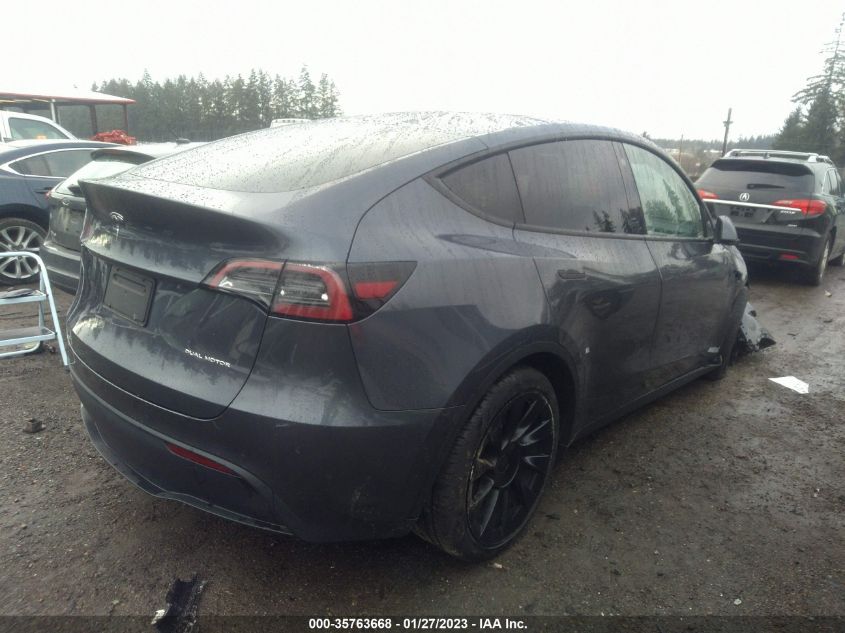 2022 TESLA MODEL Y LONG RANGE VIN: 7SAYGDEE7NF451173