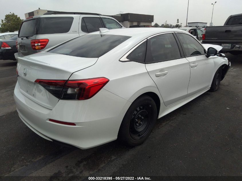 2022 HONDA CIVIC SEDAN LX VIN: 2HGFE2F25NH523180