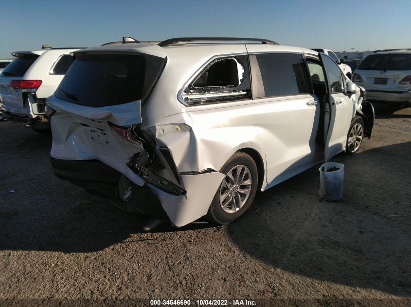 2022 TOYOTA SIENNA XLE VIN: 5TDYRKEC9NS106250