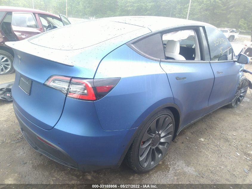 2020 TESLA MODEL Y LONG RANGE/PERFORMANCE VIN: 5YJYGDEF9LF039016
