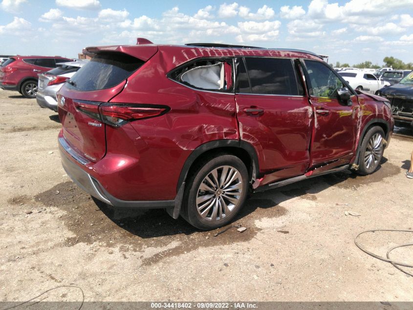 2022 TOYOTA HIGHLANDER HYBRID PLATINUM VIN: 5TDEBRCH6NS095528
