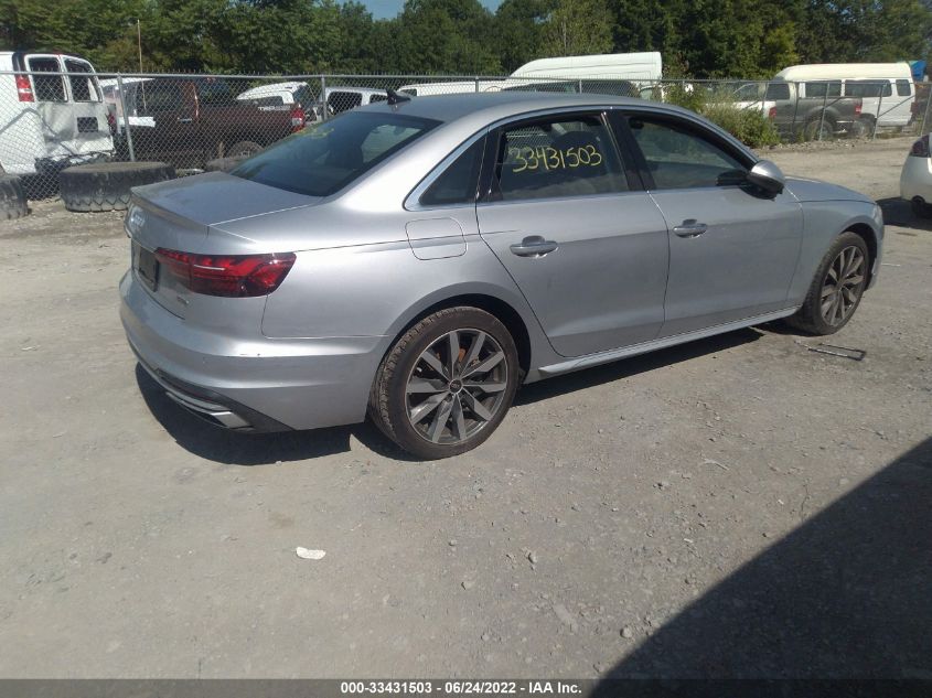 2021 AUDI A4 SEDAN PREMIUM VIN: WAUABAF41MA079674