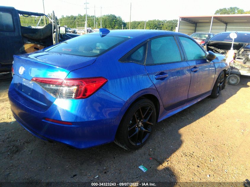 2022 HONDA CIVIC SEDAN SPORT VIN: 2HGFE2F59NH555284