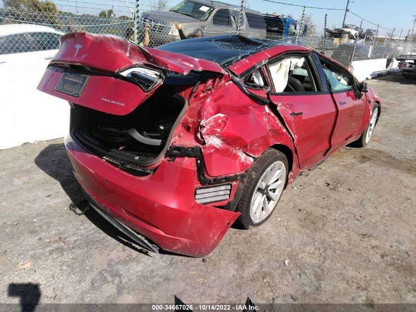 2022 TESLA MODEL 3 LONG RANGE VIN: 5YJ3E1EB3NF132287