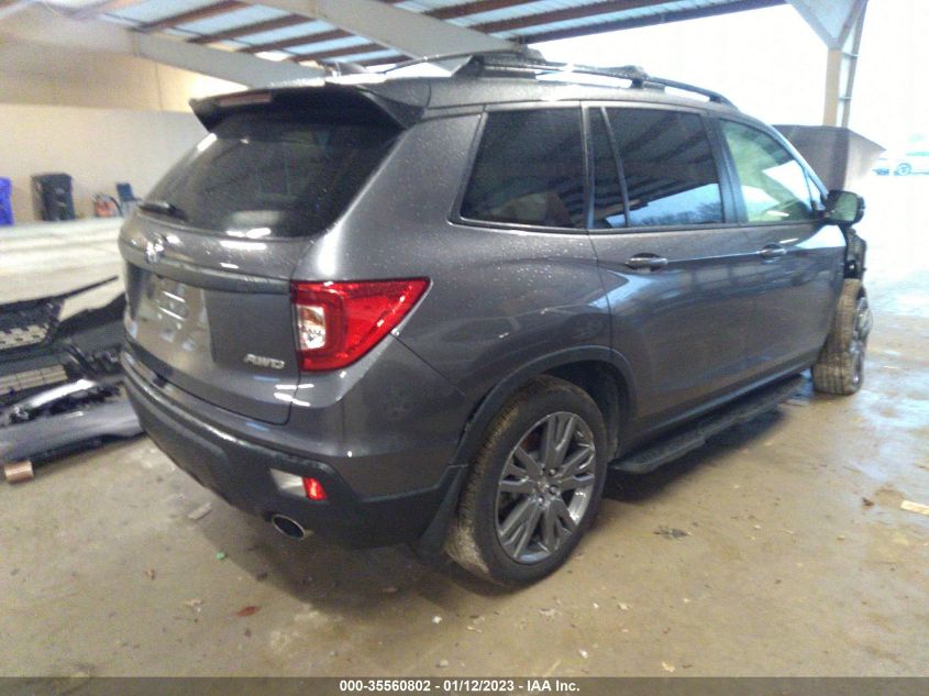2021 HONDA PASSPORT EX-L VIN: 5FNYF8H51MB012374