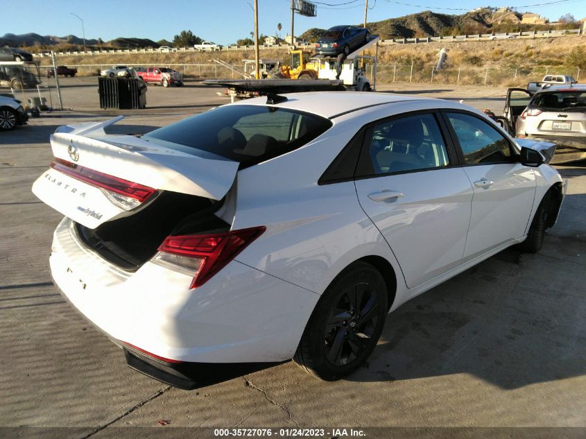 2021 HYUNDAI ELANTRA HYBRID BLUE VIN: KMHLM4AJXMU010528