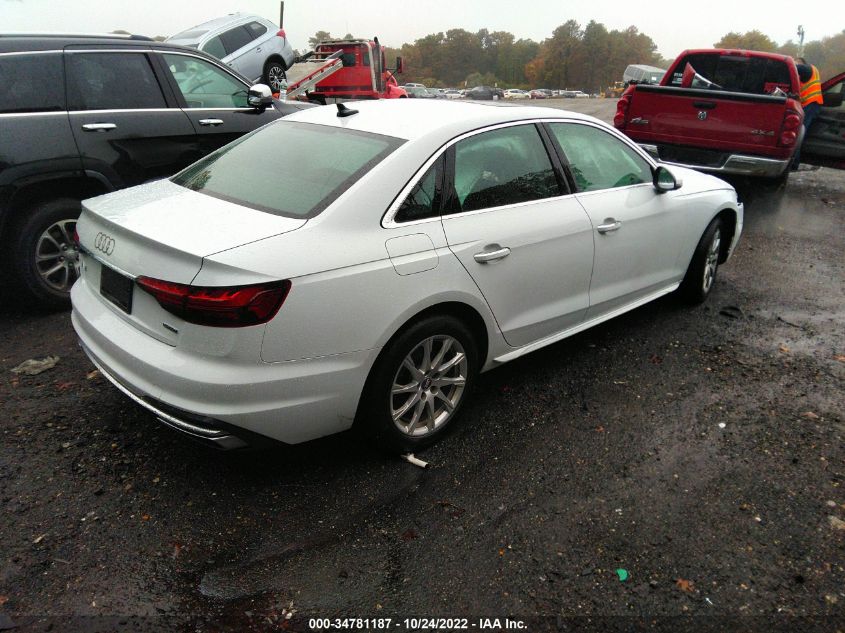 2021 AUDI A4 SEDAN PREMIUM VIN: WAUABAF41MA027204