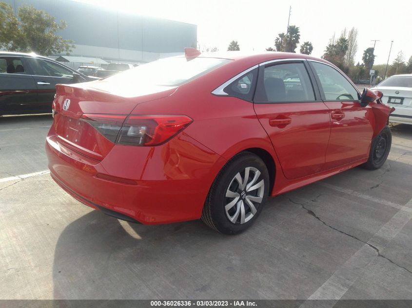 2022 HONDA CIVIC SEDAN LX VIN: 2HGFE2F22NH507339