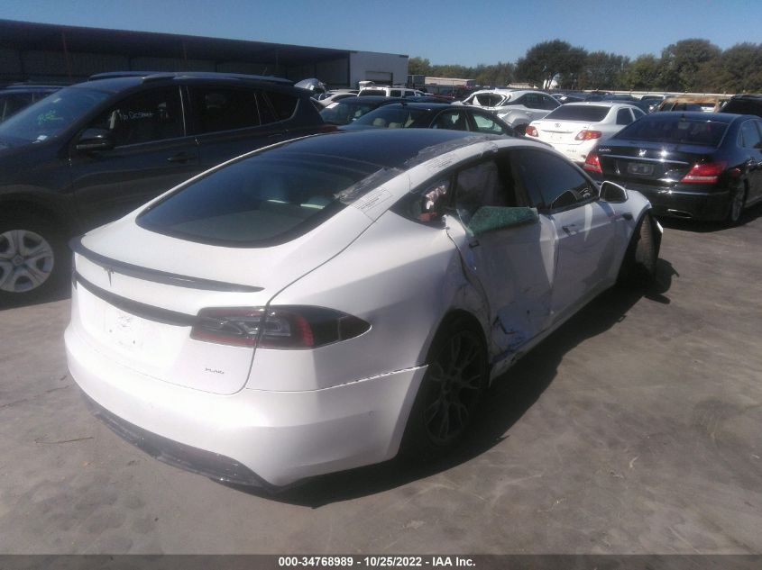 2022 TESLA MODEL S PLAID VIN: 5YJSA1E66NF460376
