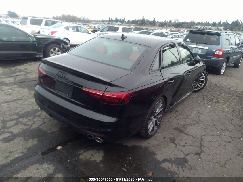 2022 AUDI S4 PRESTIGE VIN: WAUC4AF44NA019652