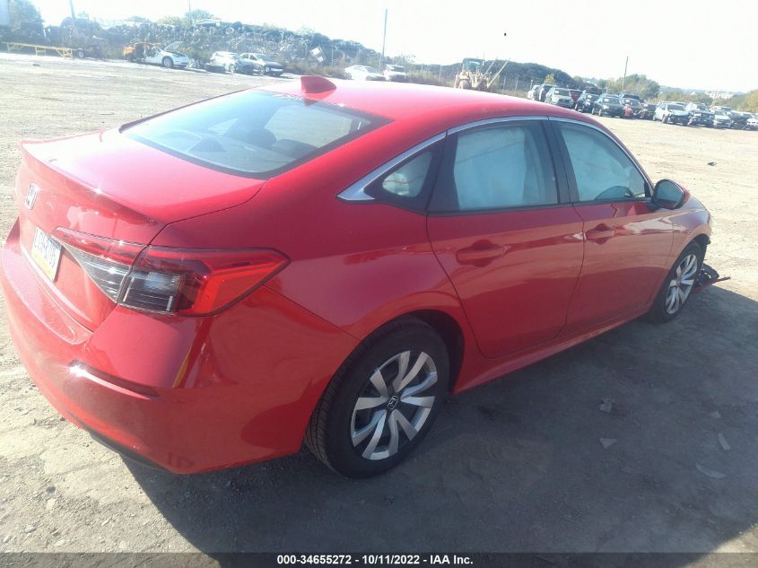 2022 HONDA CIVIC SEDAN LX VIN: 2HGFE2F26NH520305
