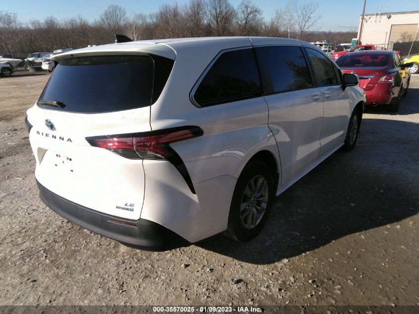 2021 TOYOTA SIENNA LE VIN: 5TDKRKEC9MS059418
