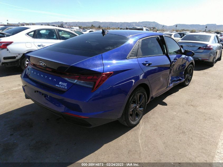 2023 HYUNDAI ELANTRA HYBRID BLUE VIN: KMHLM4AJ5PU039357