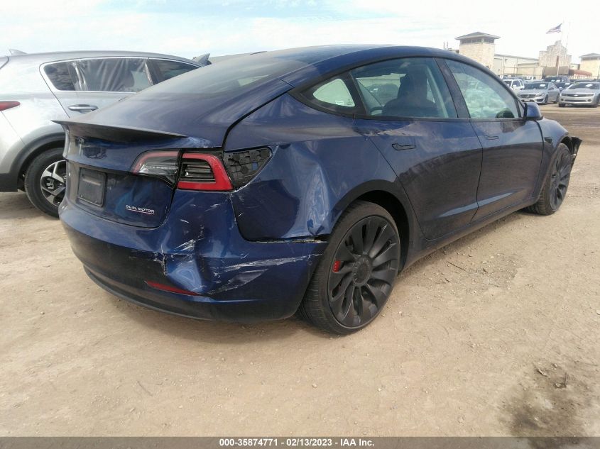 2022 TESLA MODEL 3 PERFORMANCE VIN: 5YJ3E1EC7NF264798
