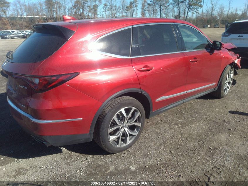 2022 ACURA MDX W/TECHNOLOGY PACKAGE VIN: 5J8YE1H40NL012237