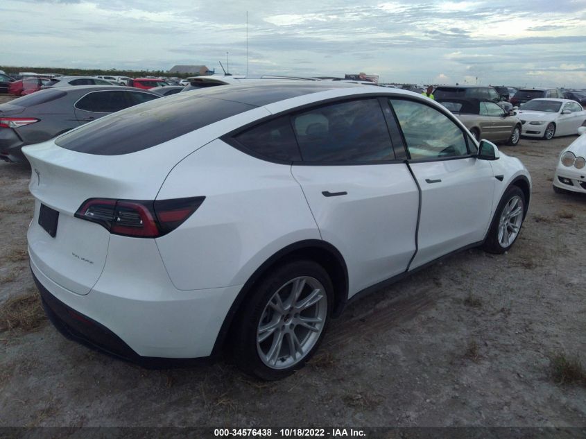 2022 TESLA MODEL Y LONG RANGE VIN: 7SAYGDEE8NF366729