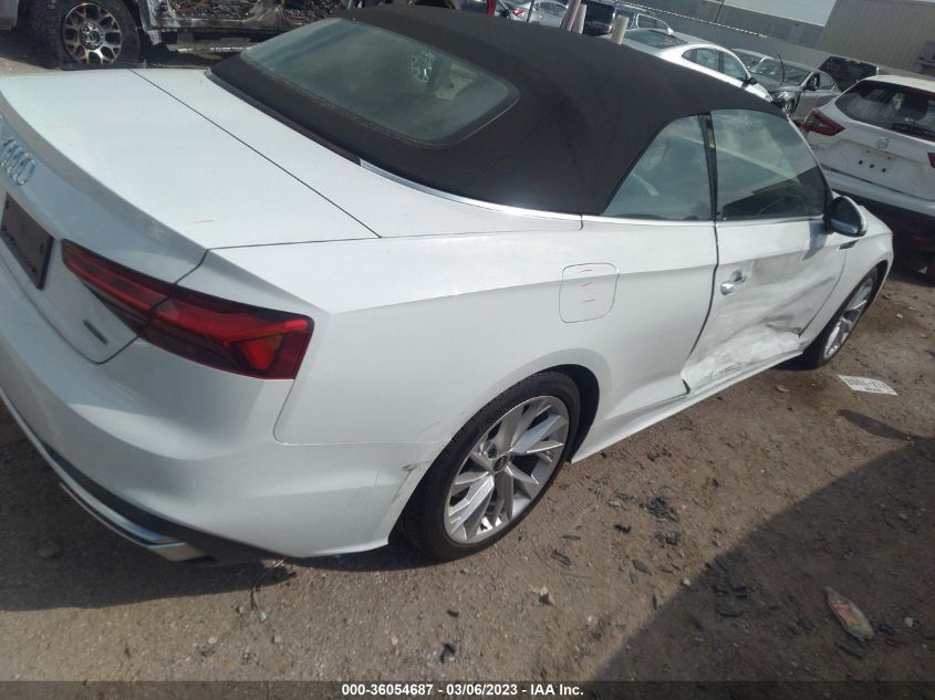 2022 AUDI A5 CABRIOLET PREMIUM VIN: WAU2AGF50NN007930