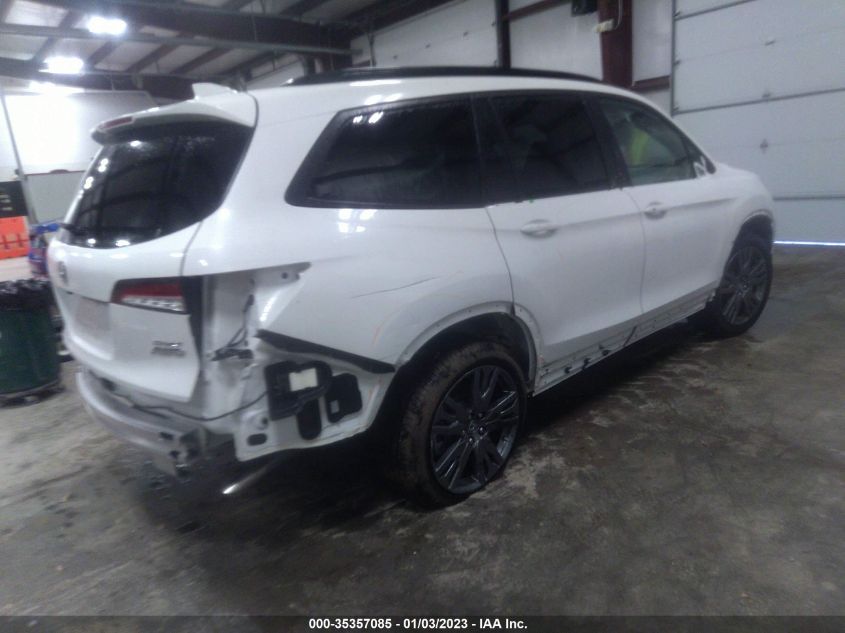 2022 HONDA PILOT SPORT VIN: 5FNYF6H39NB067658