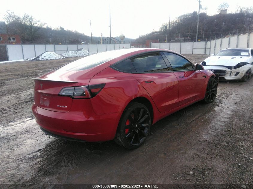 2022 TESLA MODEL 3 PERFORMANCE VIN: 5YJ3E1EC4NF160477