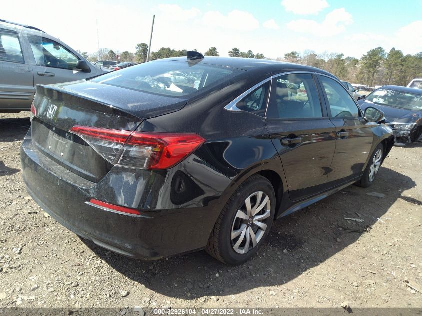 2022 HONDA CIVIC SEDAN LX VIN: 2HGFE2F21NH563370