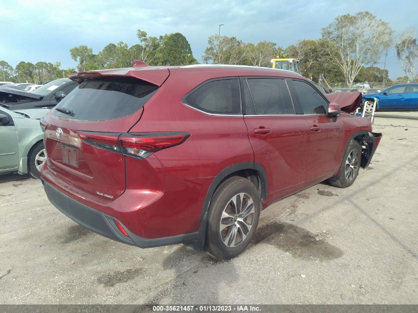 2021 TOYOTA HIGHLANDER XLE VIN: 5TDGZRBH2MS552792