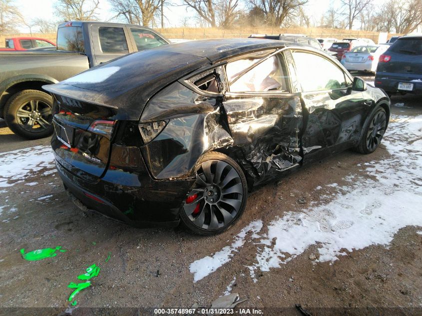 2022 TESLA MODEL Y PERFORMANCE VIN: 7SAYGDEF4NF463760