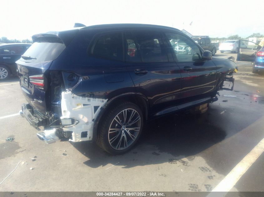 2022 BMW X3 SDRIVE30I VIN: 5UX43DP09N9K68942