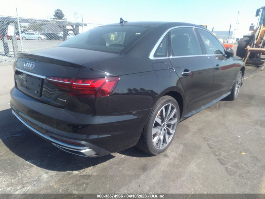 2021 AUDI A4 SEDAN PREMIUM VIN: WAUABAF40MA035326