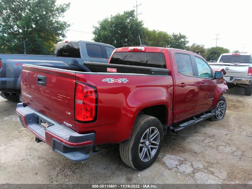 2021 CHEVROLET COLORADO 4WD WORK TRUCK VIN: 1GCGTBEN6M1233290