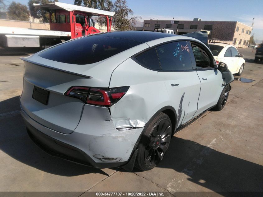 2022 TESLA MODEL Y PERFORMANCE VIN: 7SAYGDEF6NF438651