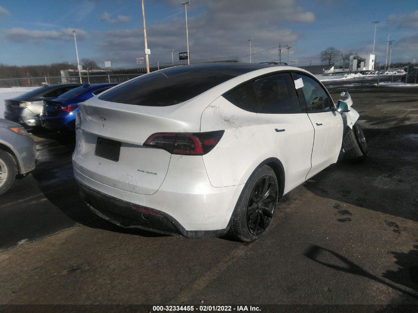 2022 TESLA MODEL Y LONG RANGE VIN: 7SAYGDEE3NF308348