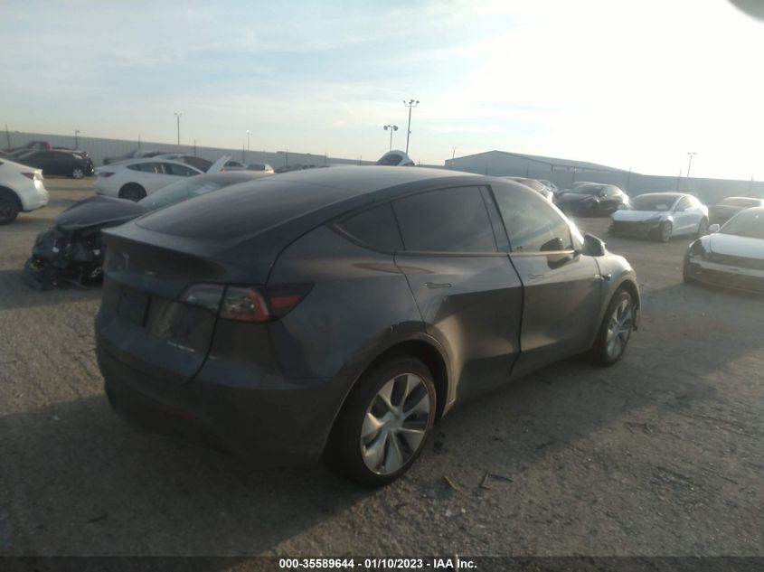 2022 TESLA MODEL Y LONG RANGE VIN: 7SAYGDEE2NA001623