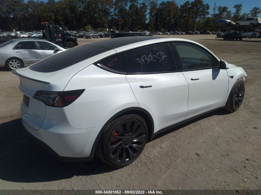 2022 TESLA MODEL Y PERFORMANCE VIN: 7SAYGDEF3NF468383