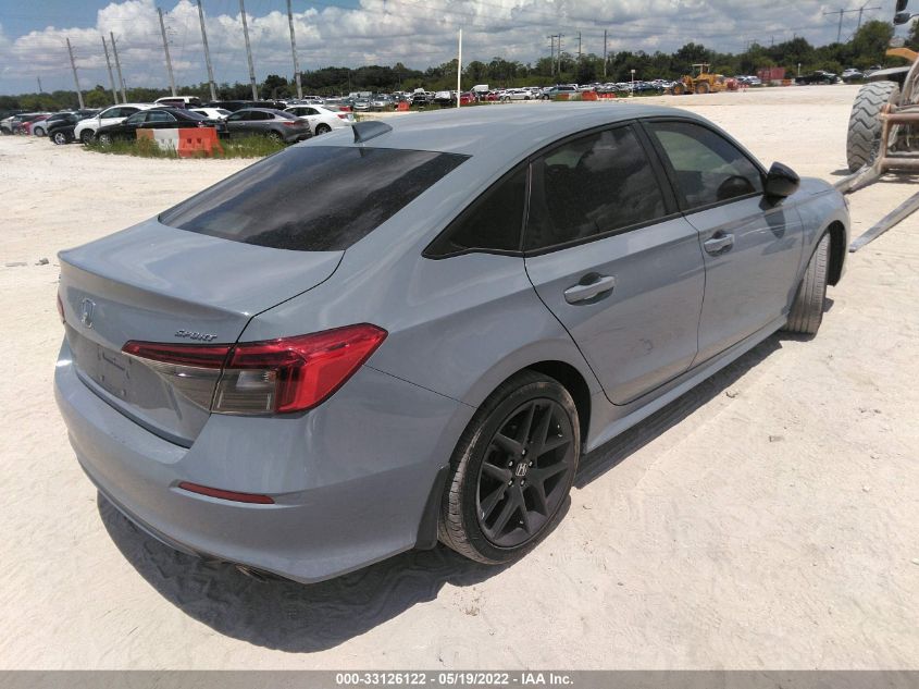2022 HONDA CIVIC SEDAN SPORT VIN: 2HGFE2F57NH540833