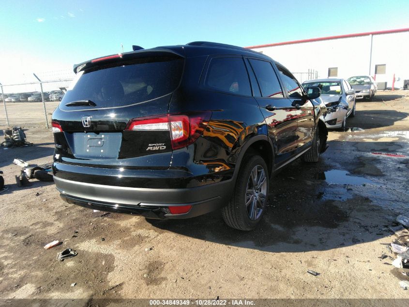 2022 HONDA PILOT SPORT VIN: 5FNYF6H31NB049560
